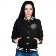 Dragstrip Kustom. Women`s Collage Baseball Jacket Zero Fucks Given 